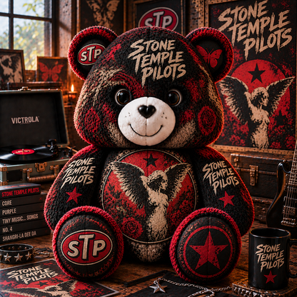 Stone Temple Pilots-Custom Shaped Bear Pillow – Unique Gift for Classic Music Lovers