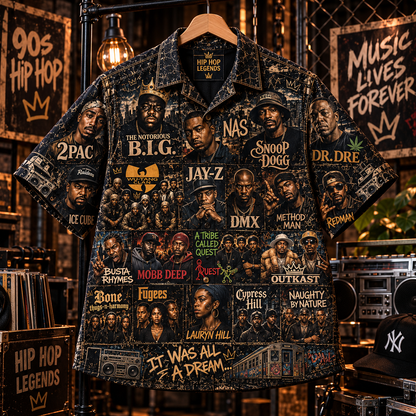 90s Hip Hop Legends Hawaiian Shirt  - Vintage Music Fan Gift