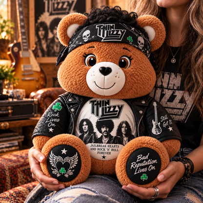 Thin Lizzy Custom Shaped Bear Pillow – Unique Gift for Thin Lizzy Fans & Classic Rock Lovers