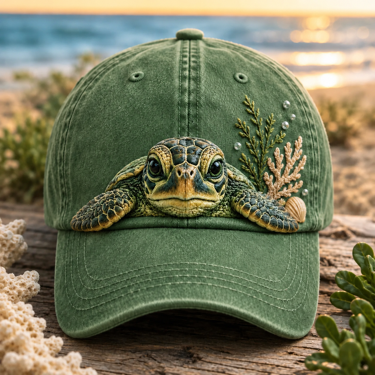 Sea Turtle Vintage Classic Cap – Ocean Lover Coastal Hat, Beach & Marine Life Inspired Gift for Turtle Lovers