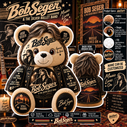 Bob Seger Custom Shaped Bear Pillow – Unique Gift for Bob Seger Fans & Classic Rock Lovers