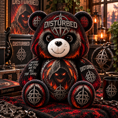 Disturbed Custom Shaped Bear Pillow – Unique Gift for Classic Music Lovers
