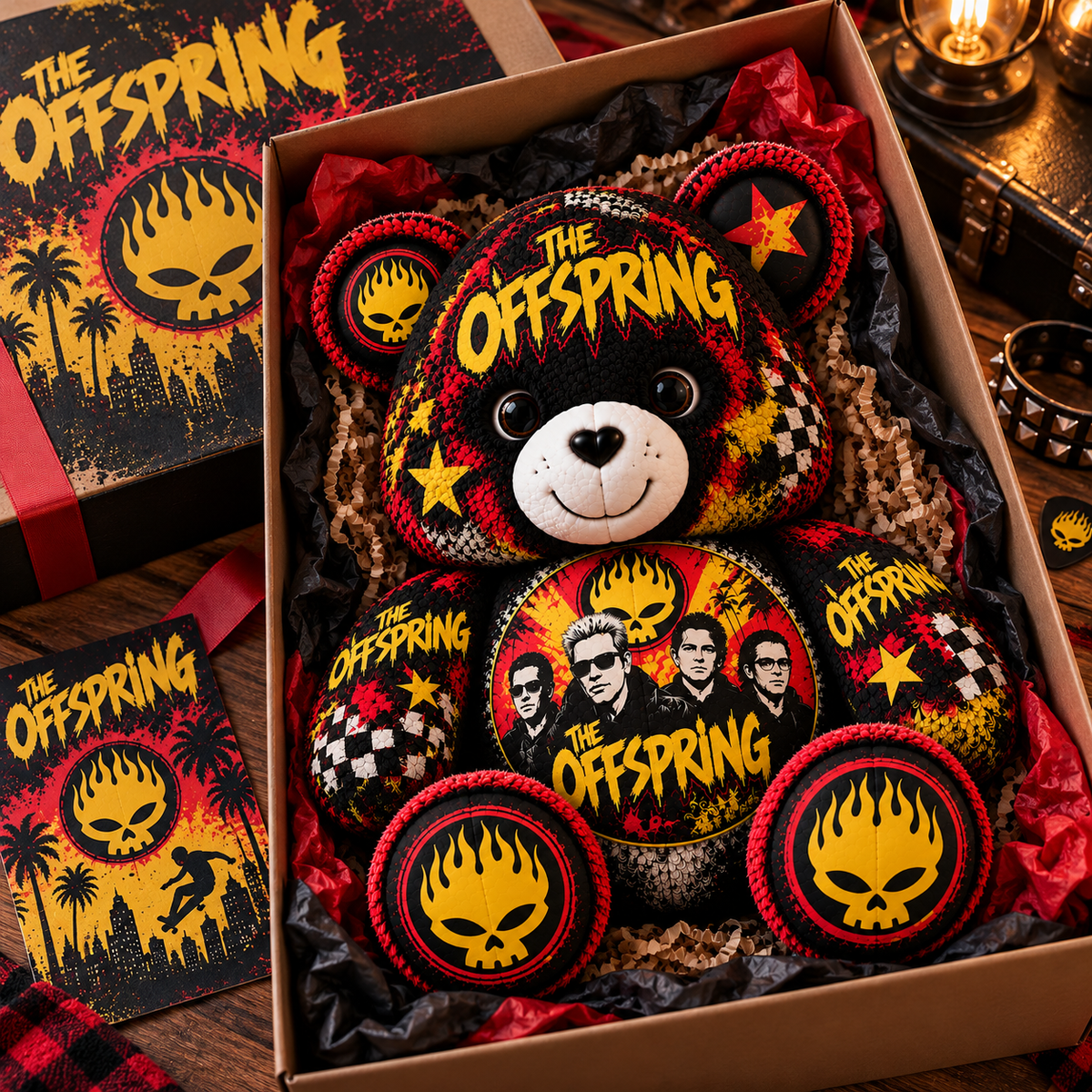 The Offspring Custom Shaped Bear Pillow – Unique Gift for Classic Music Lovers