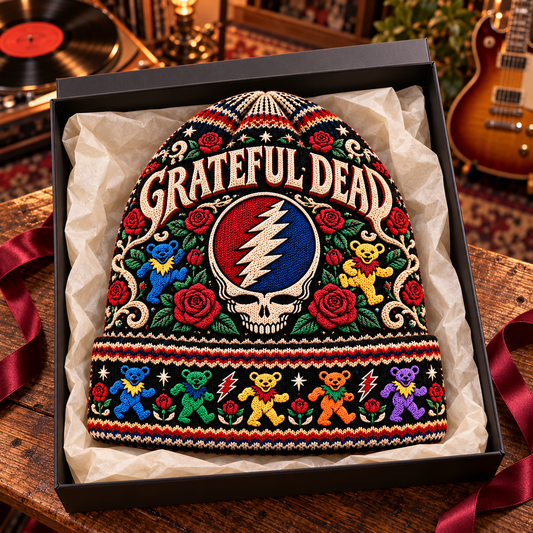 Grateful Dead Beanie Hat - Retro Rock Music Gift