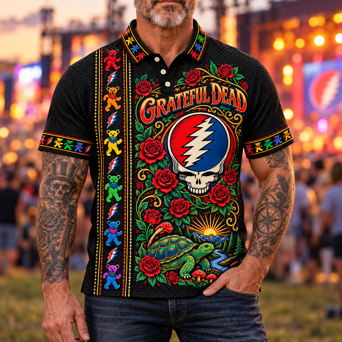Grateful Dead Vintage Polo Shirt - Classic Rock Music Fan Gift