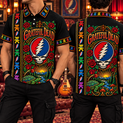 Grateful Dead Vintage Polo Shirt - Classic Rock Music Fan Gift