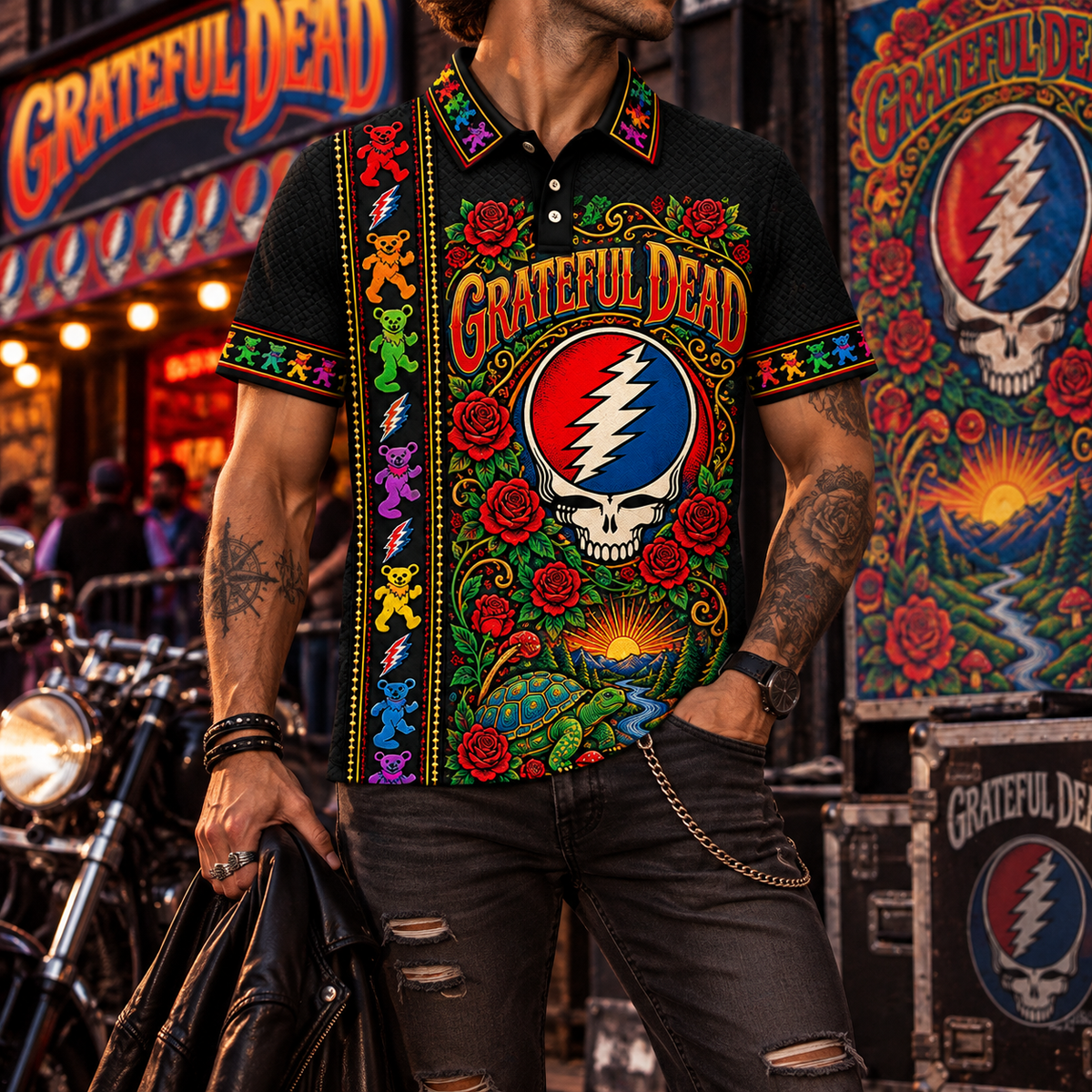 Grateful Dead Vintage Polo Shirt - Classic Rock Music Fan Gift