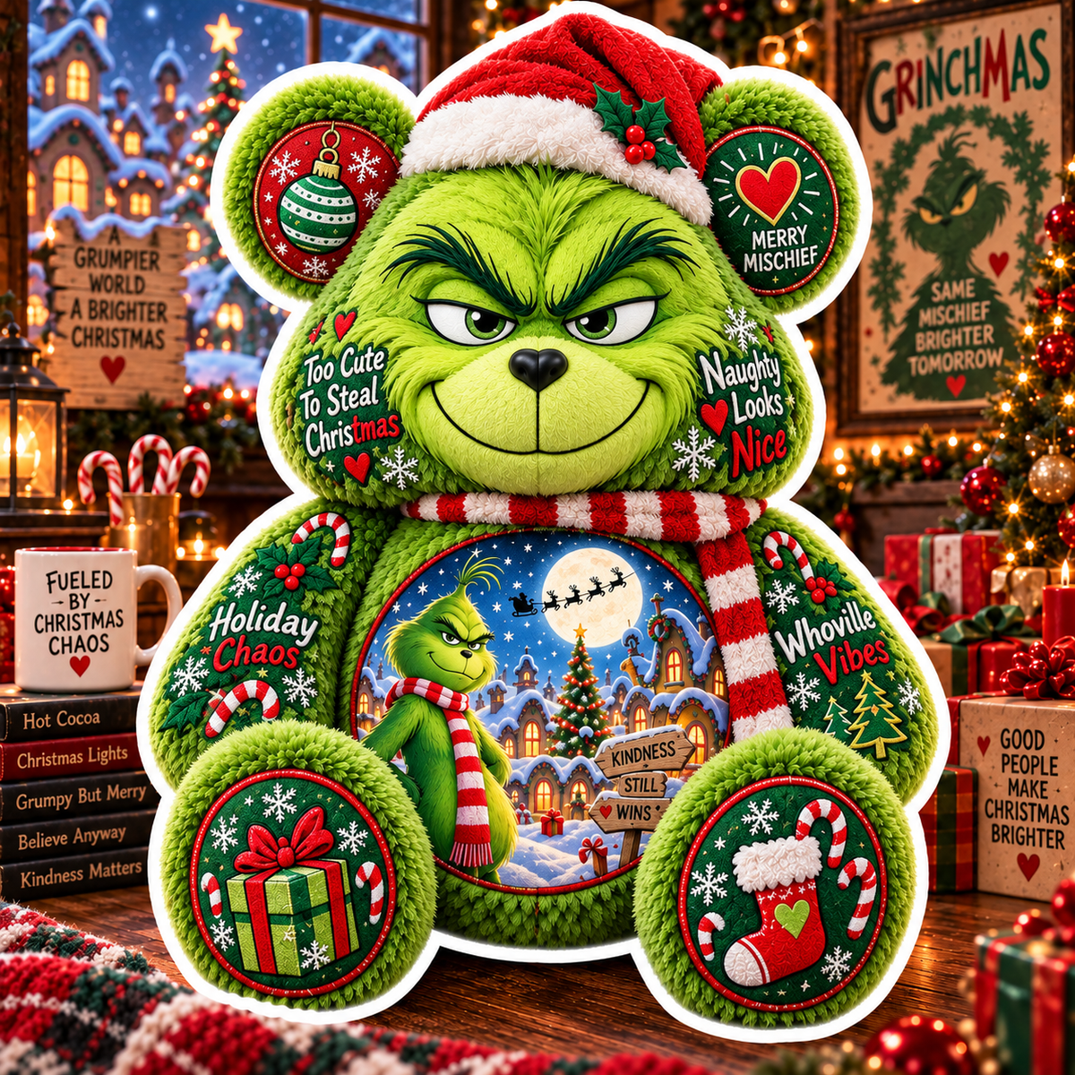 Grinch Christmas Custom Shape Pillow 2 – Gift for Grinch Lovers