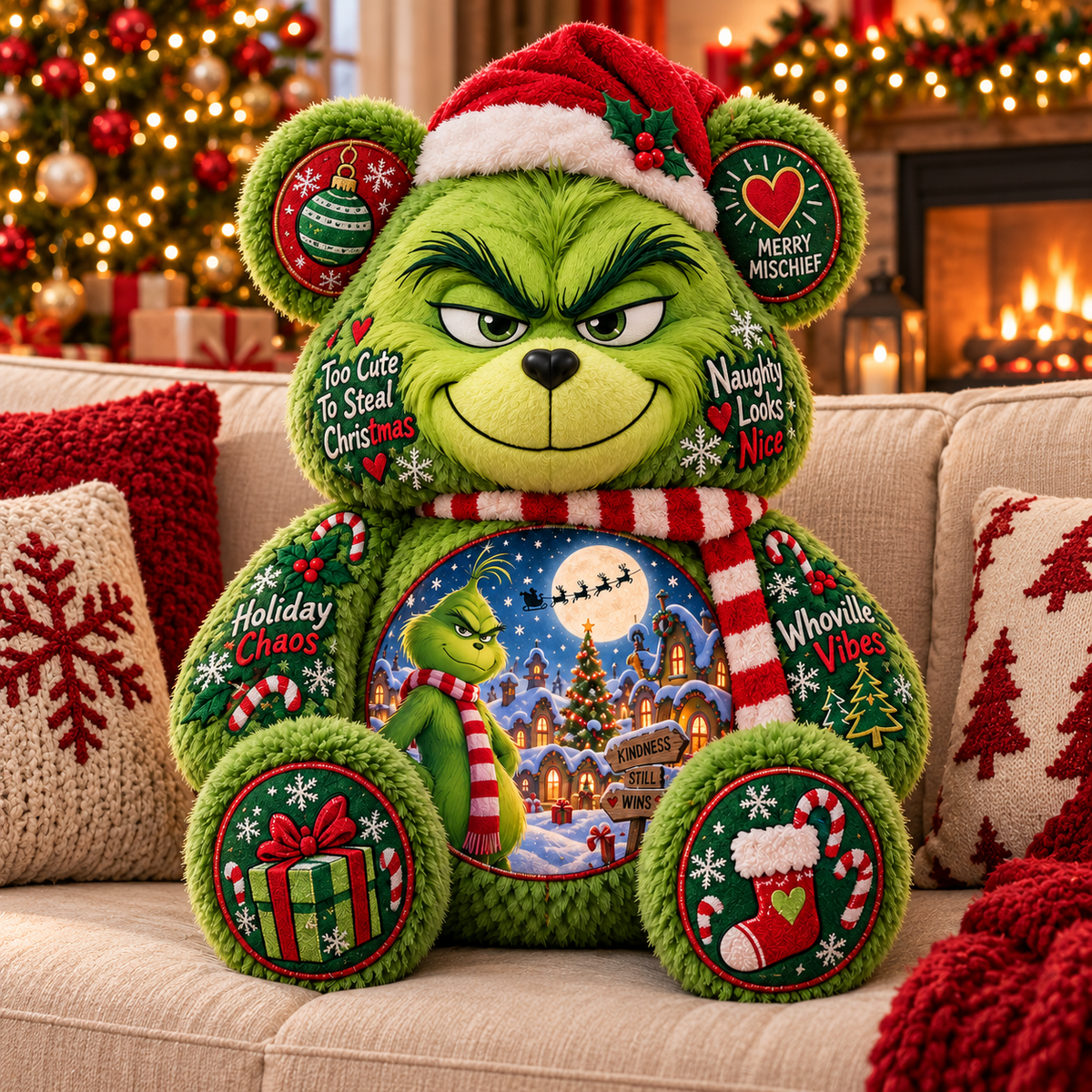 Grinch Christmas Custom Shape Pillow 2 – Gift for Grinch Lovers