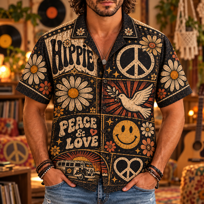 Vintage Hippie Hawaiian Shirt – Gift for Hippie and Music Lovers 2