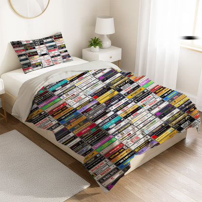 Classic 80’s & 90’s Hip Hop Cassette Bedding Set -Gift For Classic Music Lovers