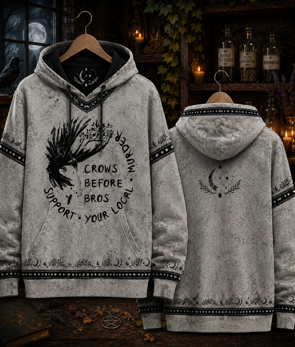 Funny Crows Before Bros – Support Your Local Murder” V-Neck Shirt