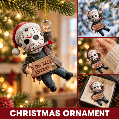 Personalized Jason Voorhees Christmas Ornament - Funny Halloween Christmas Gift for Horror Fans