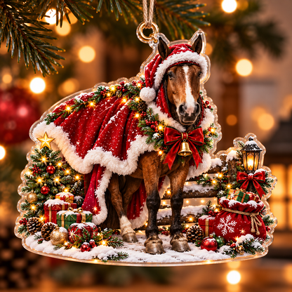 Christmas Animal Acrylic Ornament – Hanging Decoration, Gift for Animal Lovers