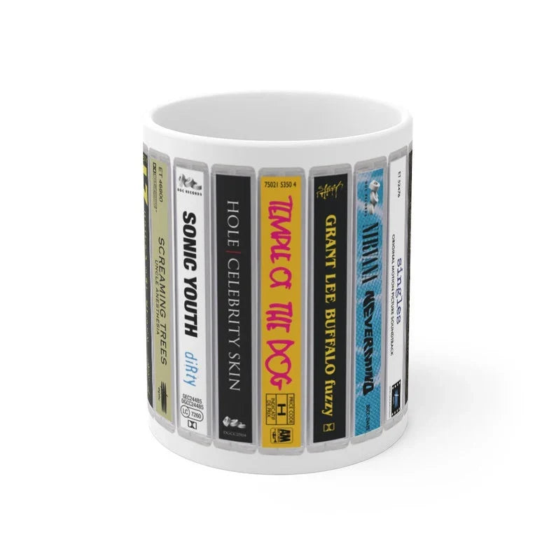 Retro Grunge Band Cassette Collection Mug