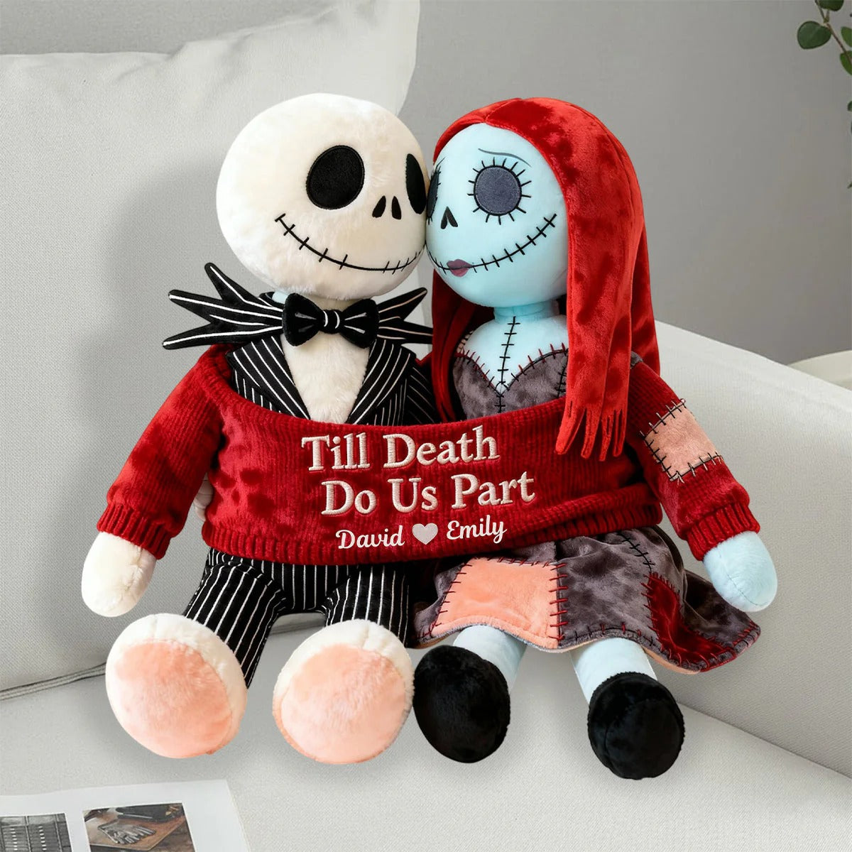 Till Death Do Us Part - Personalized Couple Shaped Pillow
