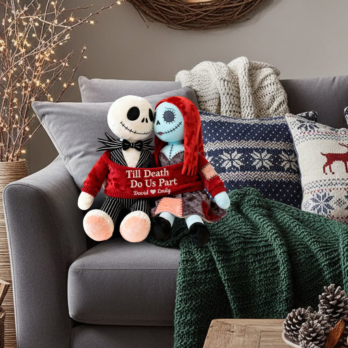 Till Death Do Us Part - Personalized Couple Shaped Pillow