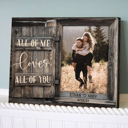 All of Me Loves All of You - Personalized Couple Canvas And Poster