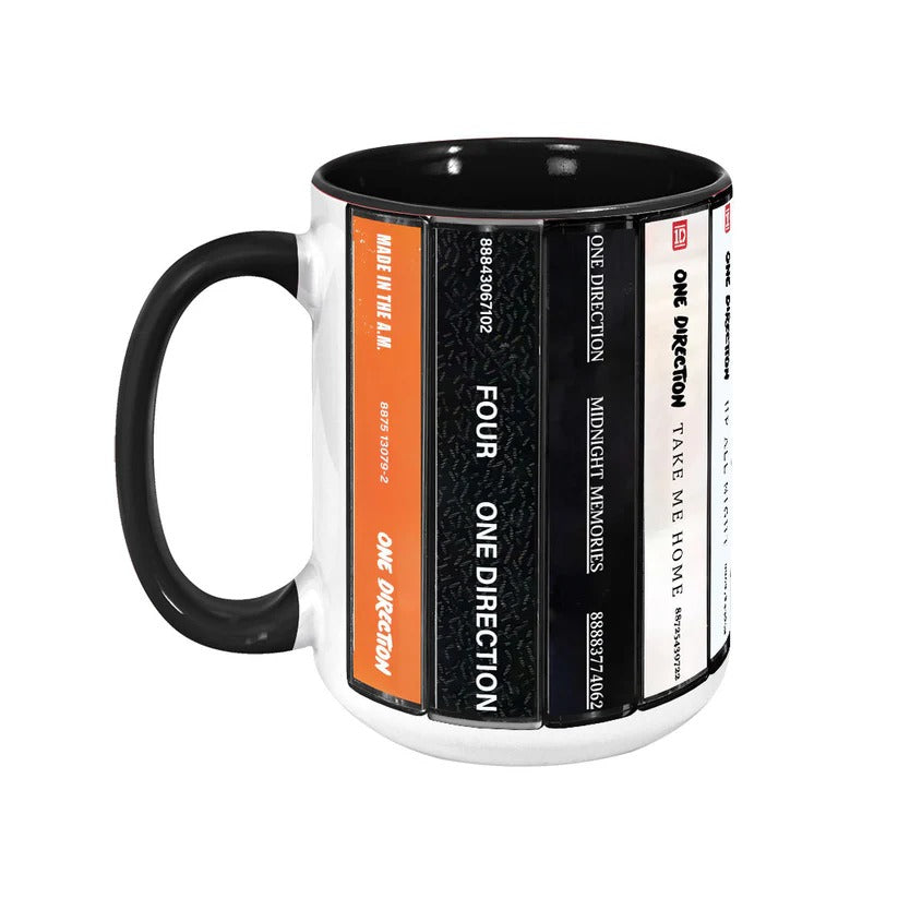 One Direction Albums Cassette Collection Retro Accent Mug