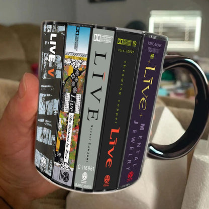 Live Albums Cassette Collection Retro Accent Mug