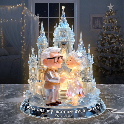 Shimmering Fairytail Couple Acrylic Light Box, Personalized Gifts For Couple
