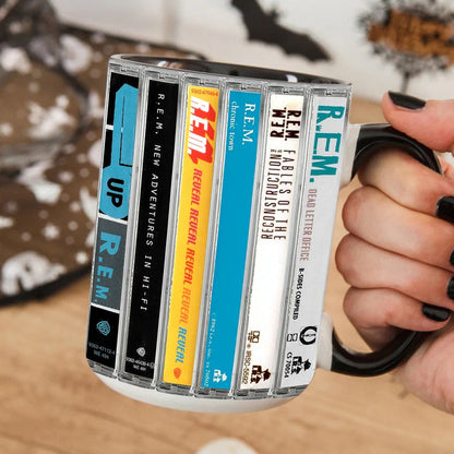 R.E.M Albums Cassette Collection Retro Accent Mug