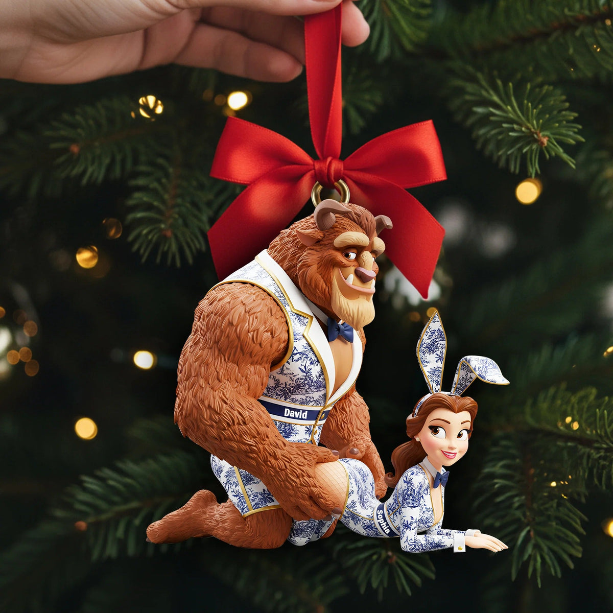 Cheeky Fairytale Couple - Personalized Gifts For Couple Ornament
