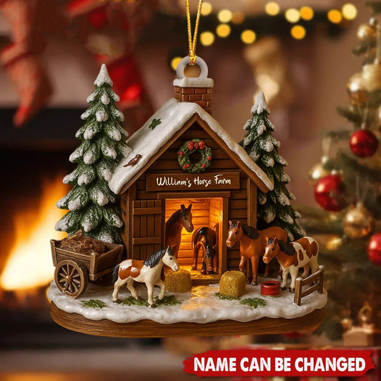 Customize Your Own Charming Horse Farm Ornament