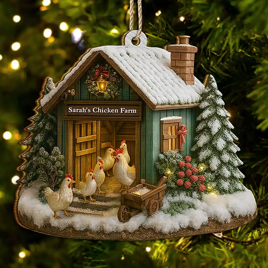 Christmas Farm - Personalized Custom Shaped Christmas Ornament