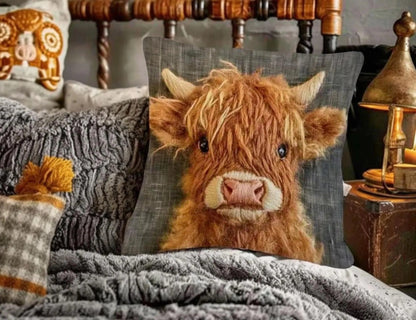 Personalized Scottish Highland Cattle Pillow Cover