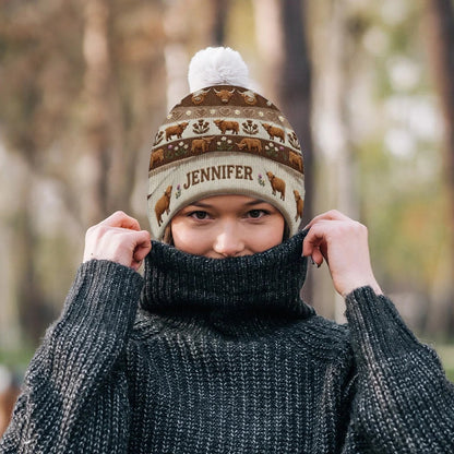 Personalized Cute Highland Cow Beanie Hat