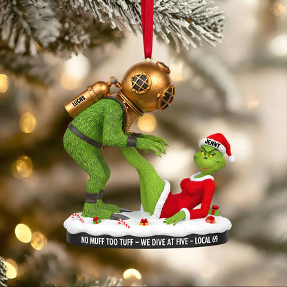 Green Monster Couple - Personalized Gifts For Couple Ornament