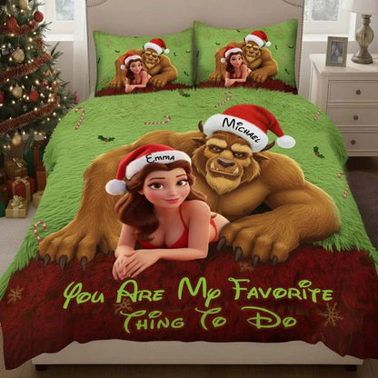 Favorite Thing To Do This Christmas - Personalized Couple Bedding Set