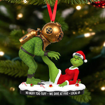 Green Monster Couple - Personalized Gifts For Couple Ornament