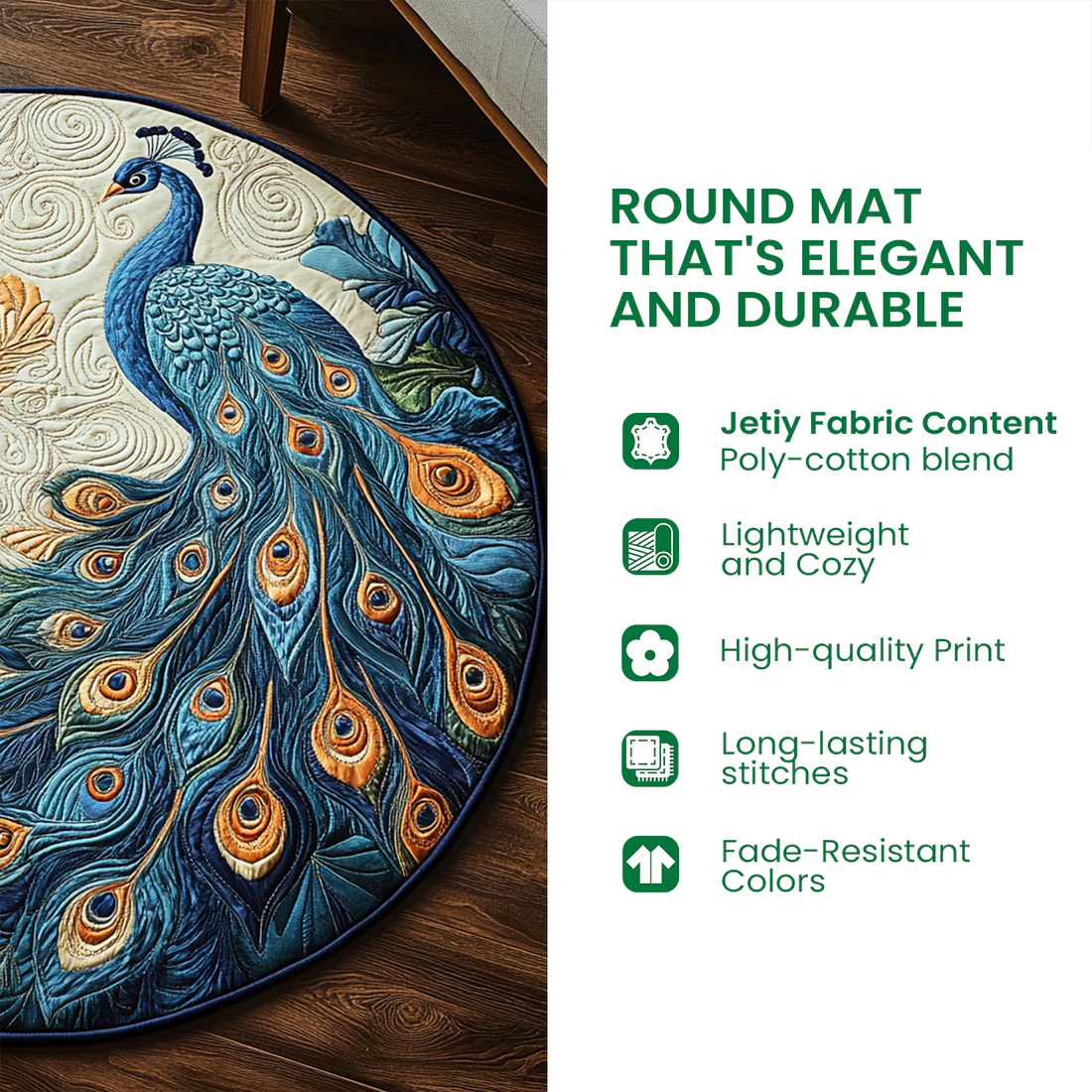 Dark Abyss Quilted Round Mat