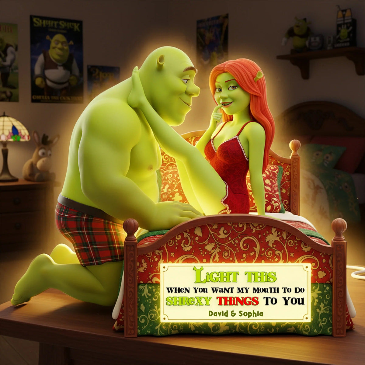 Naughty Couple Acrylic Light Box, Personalized Gift For Couples
