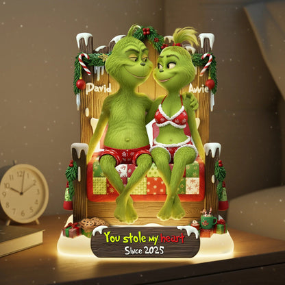 Stole My Heart Acrylic Light Box - Personalized Gift For Couples