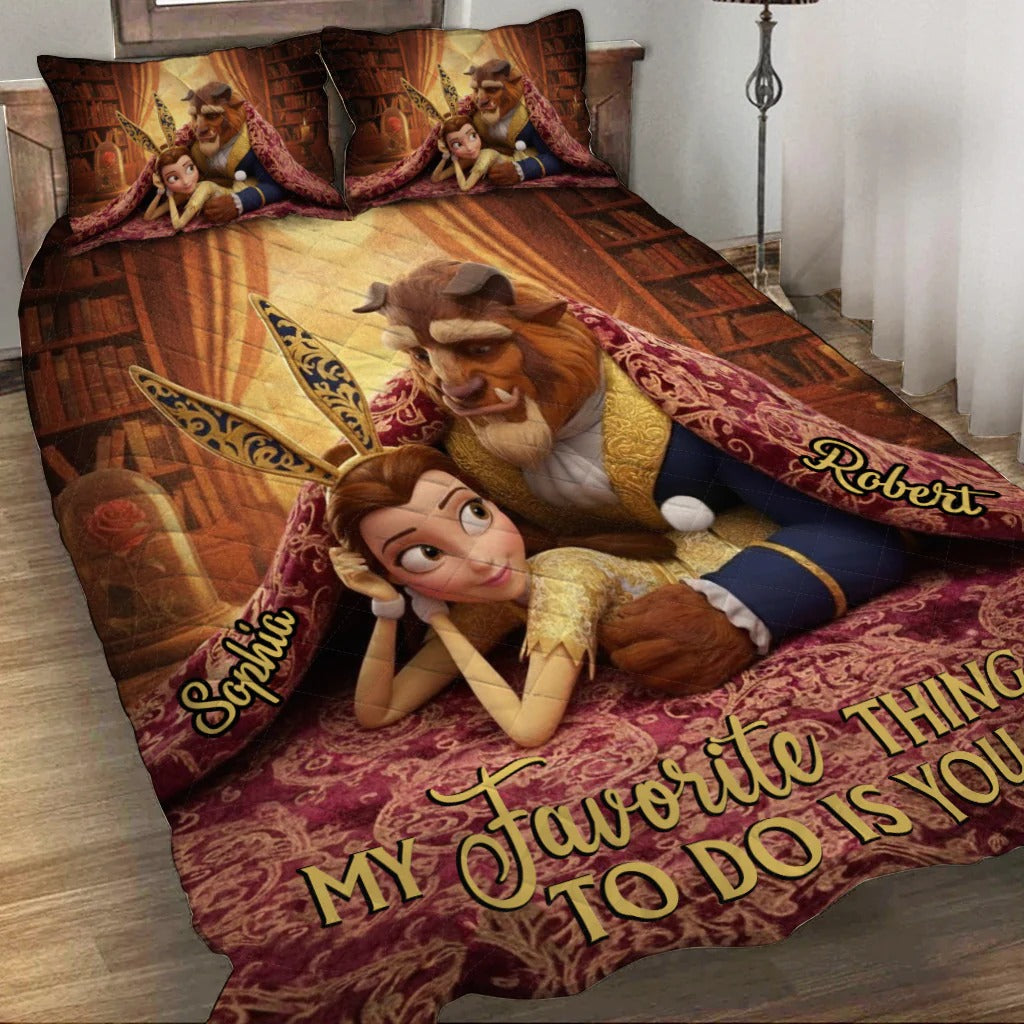 My Favorite Things To Do Is You - Personalized Couple Bedding Set
