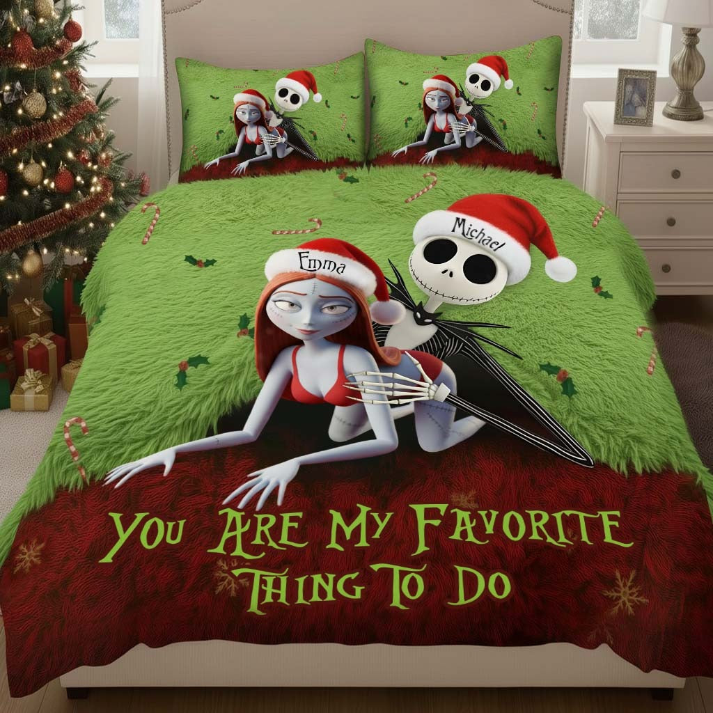Favorite Thing To Do This Christmas - Personalized Couple Bedding Set