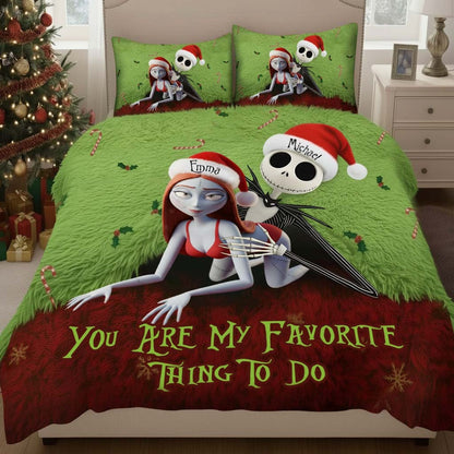 Favorite Thing To Do This Christmas - Personalized Couple Bedding Set