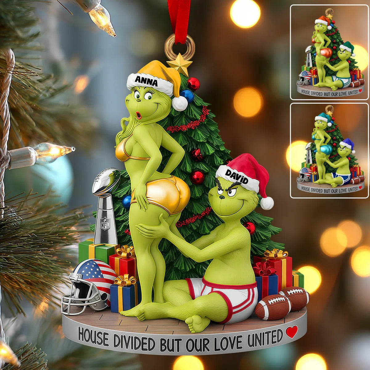 Green Monster Couple - Personalized Gifts For Couple Ornament