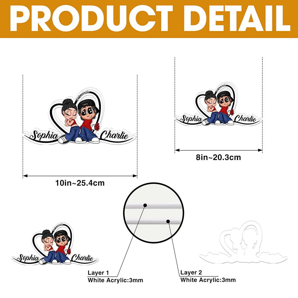 Naughty Couple Acrylic Light Box, Personalized Gift For Couples