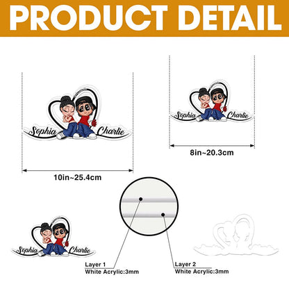 Naughty Couple Acrylic Light Box, Personalized Gift For Couples