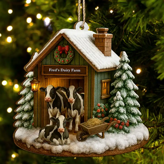Christmas Dairy Farm - Personalized Christmas Ornament