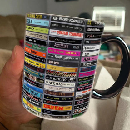 Classic Punk Rock Tapes Cassette Accent Mug