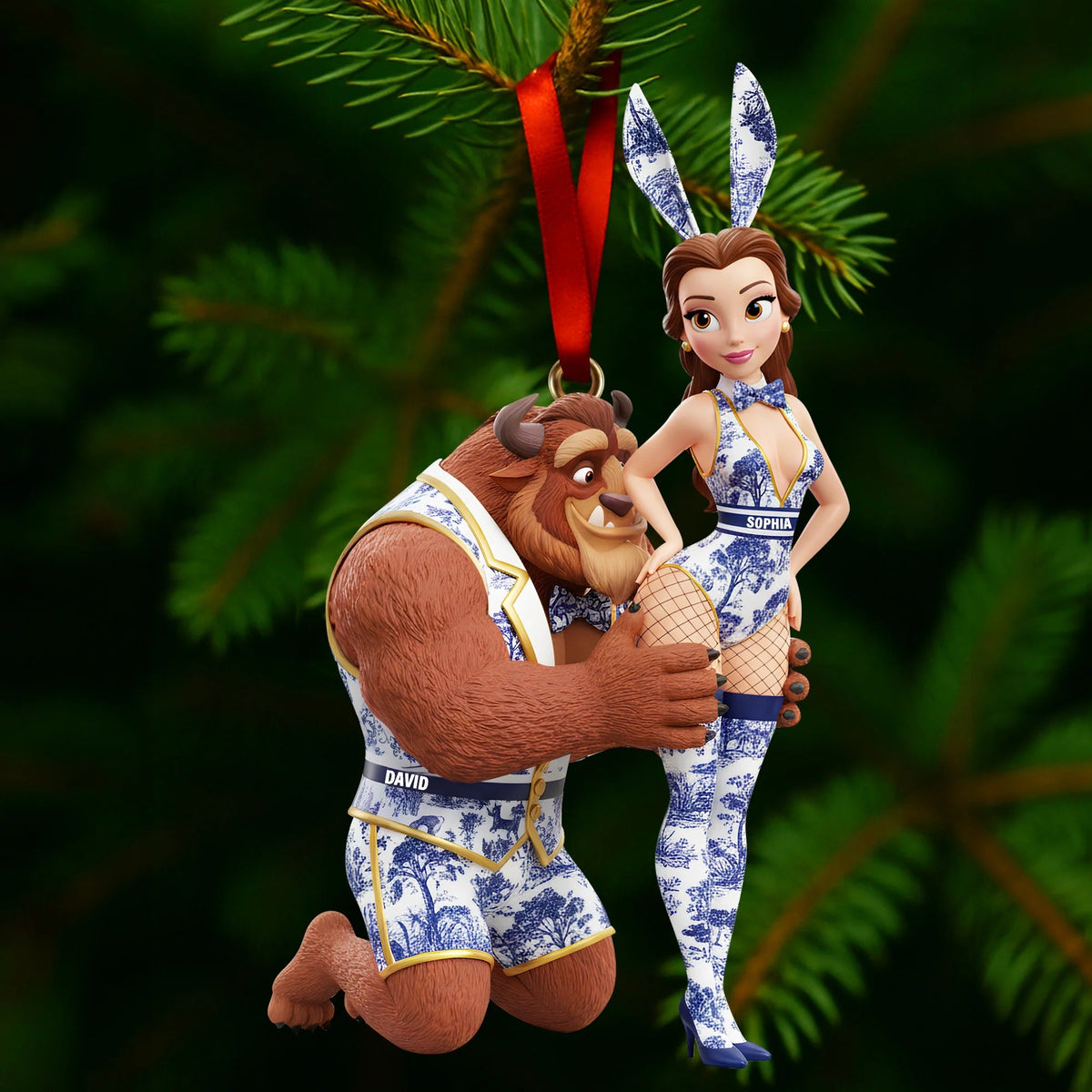 Cheeky Fairytale Couple - Personalized Gifts For Couple Ornament