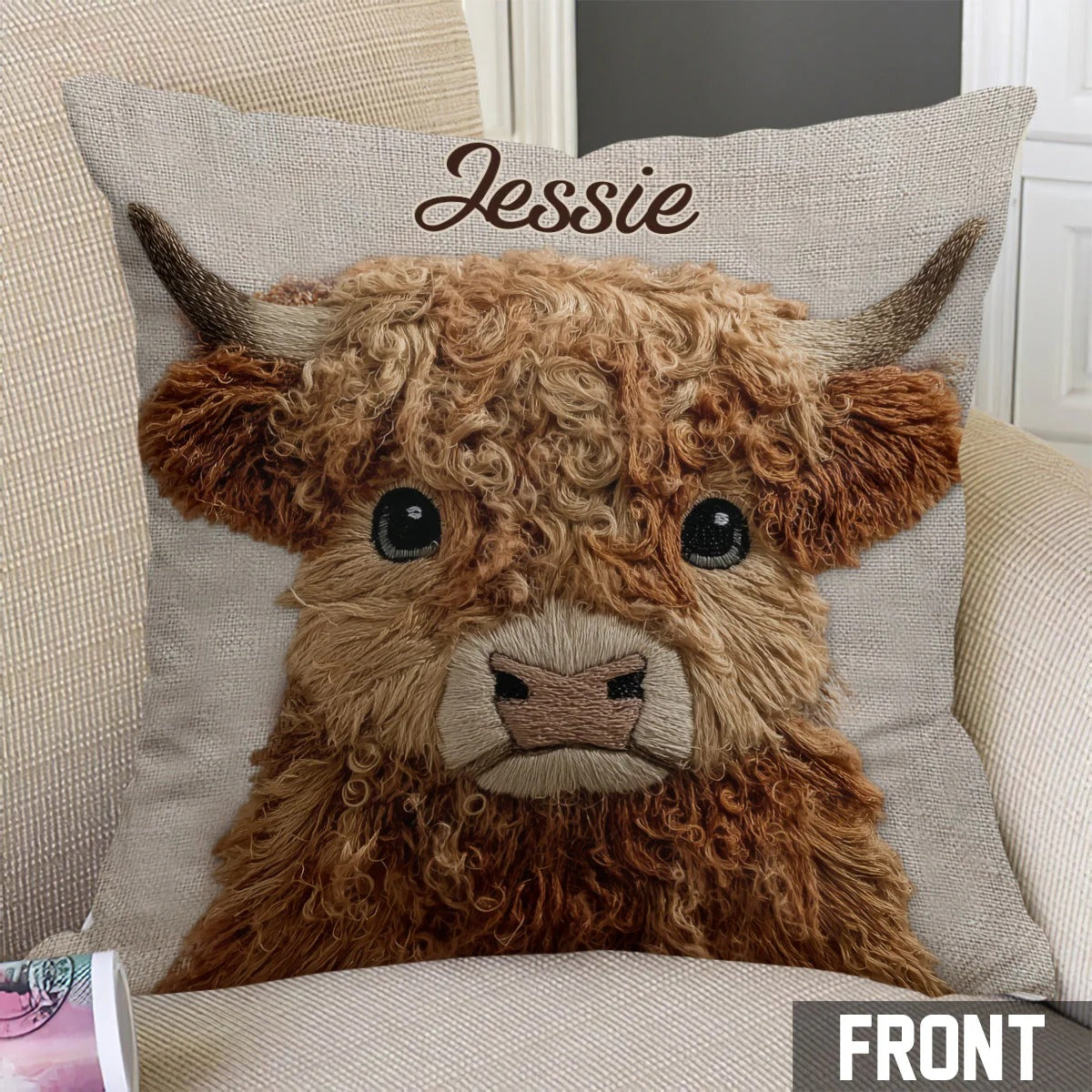 Cute Highland Cow - Personalized Highland Cow Pillow