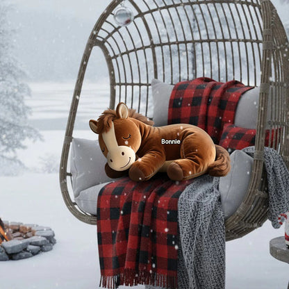 Sleeping Pony - Personalized Cozy Shaped Pillow