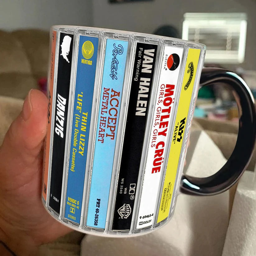 80s Metal Cassette Collection Accent Mug