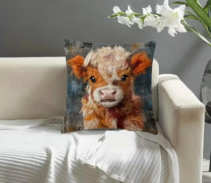 Personalized Scottish Highland Cattle Pillow Cover